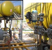 化工厂玻璃钢罐延伸出来的法兰采精蜡防蚀（常潮结露环境腐蚀严重）(1)