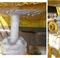 化工厂玻璃钢罐延伸出来的法兰采精蜡防蚀（常潮结露环境腐蚀严重）(2)