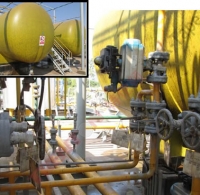 化工厂玻璃钢罐延伸出来的法兰采精蜡防蚀（常潮结露环境腐蚀严重）(1)