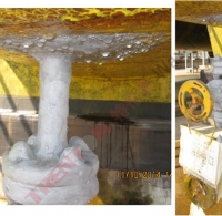 化工厂玻璃钢罐延伸出来的法兰采精蜡防蚀（常潮结露环境腐蚀严重）(2)