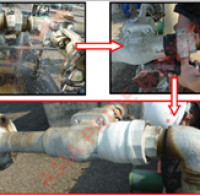 石化厂管线接头泄漏,使用一分钟带压止漏扎带及克漏带成功堵漏 (2)